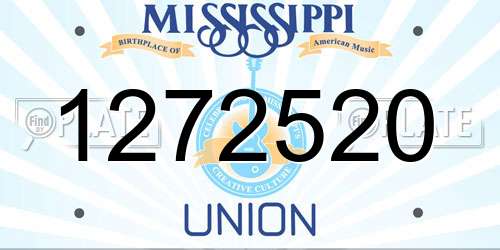 1272520 Mississippi License Plate