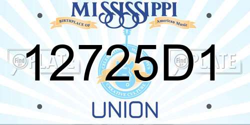 12725D1 Mississippi License Plate