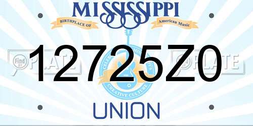 12725Z0 Mississippi License Plate