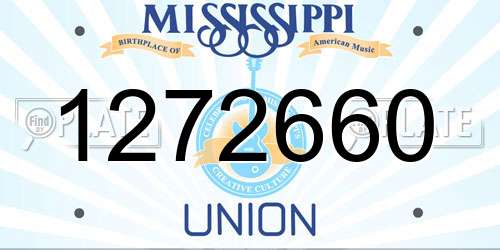 1272660 Mississippi License Plate
