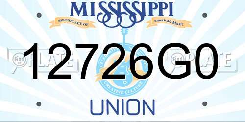 12726G0 Mississippi License Plate