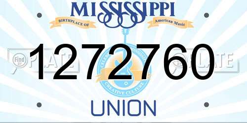 1272760 Mississippi License Plate