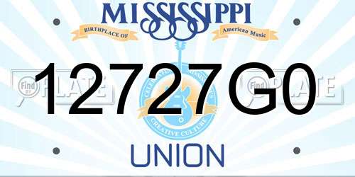12727G0 Mississippi License Plate