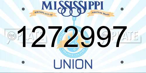 1272997 Mississippi License Plate