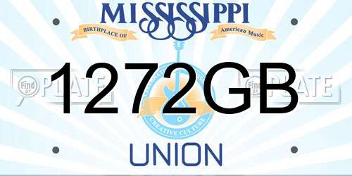 1272GB Mississippi License Plate