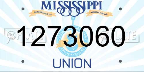 1273060 Mississippi License Plate