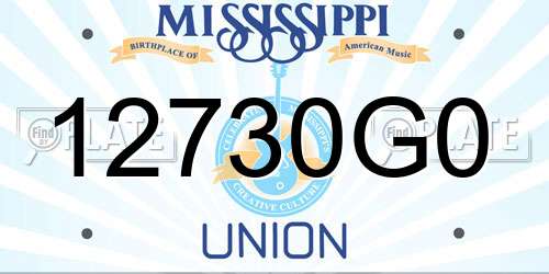 12730G0 Mississippi License Plate