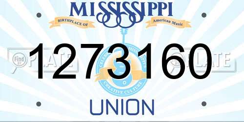 1273160 Mississippi License Plate