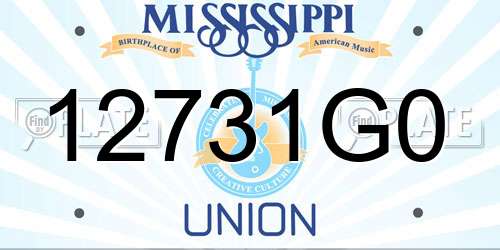12731G0 Mississippi License Plate