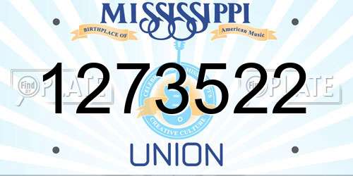 1273522 Mississippi License Plate