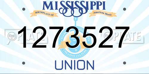 1273527 Mississippi License Plate