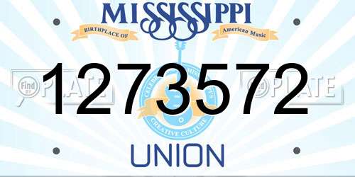 1273572 Mississippi License Plate