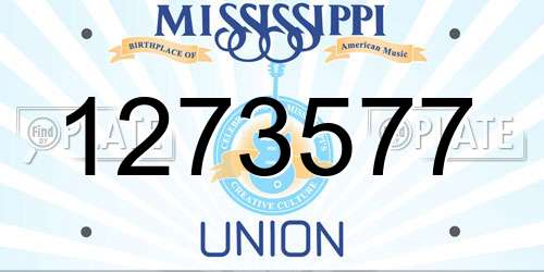1273577 Mississippi License Plate