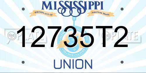 12735T2 Mississippi License Plate