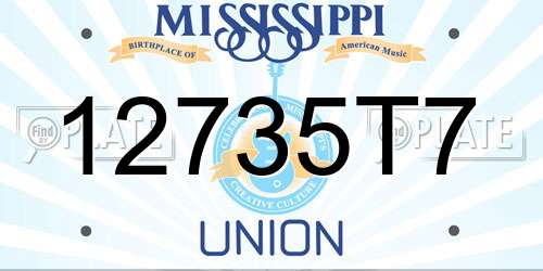 12735T7 Mississippi License Plate