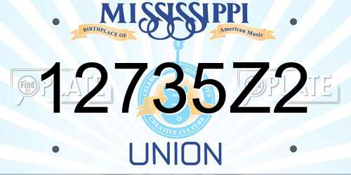 12735Z2 Mississippi License Plate