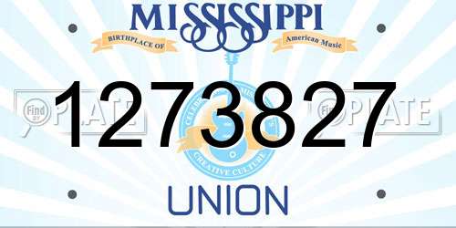 1273827 Mississippi License Plate