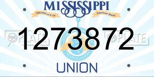 1273872 Mississippi License Plate