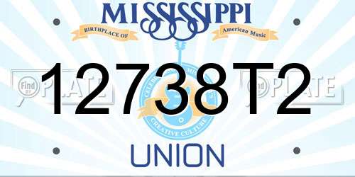 12738T2 Mississippi License Plate