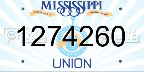 1274260 Mississippi License Plate