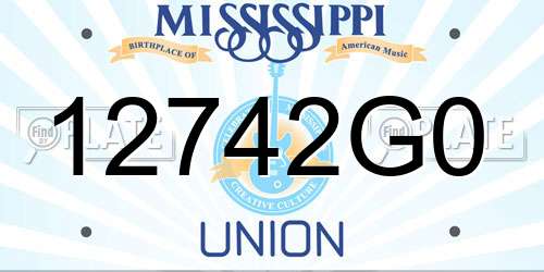 12742G0 Mississippi License Plate