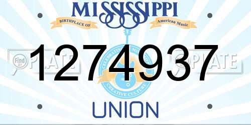 1274937 Mississippi License Plate