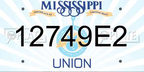 12749E2 Mississippi License Plate
