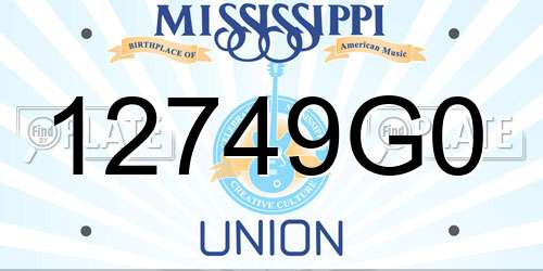 12749G0 Mississippi License Plate