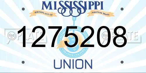 1275208 Mississippi License Plate