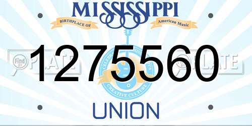 1275560 Mississippi License Plate