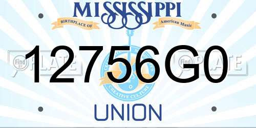 12756G0 Mississippi License Plate
