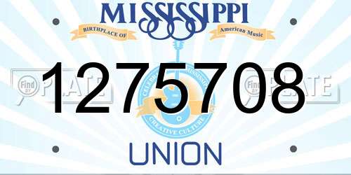 1275708 Mississippi License Plate