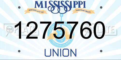 1275760 Mississippi License Plate