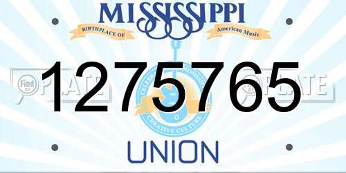 1275765 Mississippi License Plate