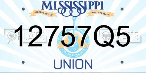 12757Q5 Mississippi License Plate