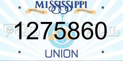 1275860 Mississippi License Plate