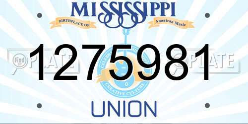 1275981 Mississippi License Plate