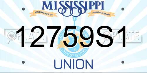 12759S1 Mississippi License Plate