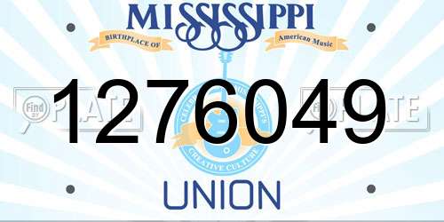 1276049 Mississippi License Plate
