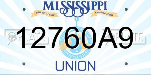 12760A9 Mississippi License Plate