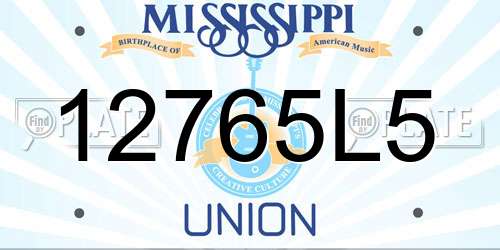 12765L5 Mississippi License Plate