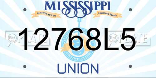 12768L5 Mississippi License Plate