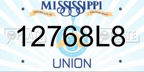 12768L8 Mississippi License Plate