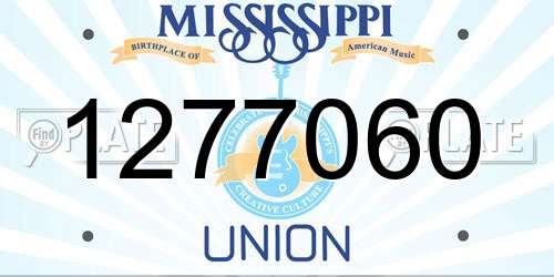 1277060 Mississippi License Plate