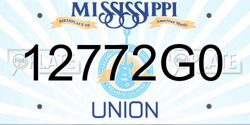 12772G0 Mississippi License Plate