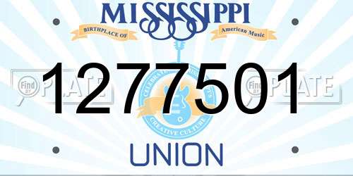 1277501 Mississippi License Plate