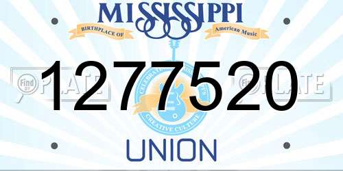 1277520 Mississippi License Plate