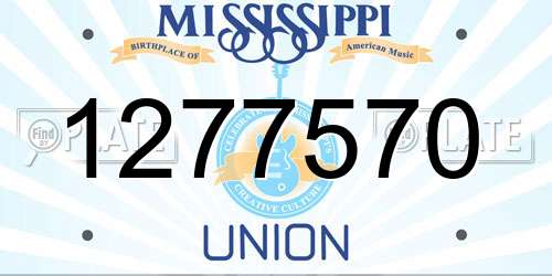 1277570 Mississippi License Plate
