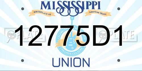 12775D1 Mississippi License Plate