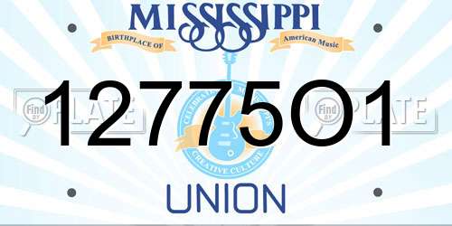 12775O1 Mississippi License Plate